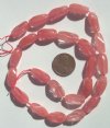 16 inch strand of 17x8mm Twisted Oval Cherry Quartz